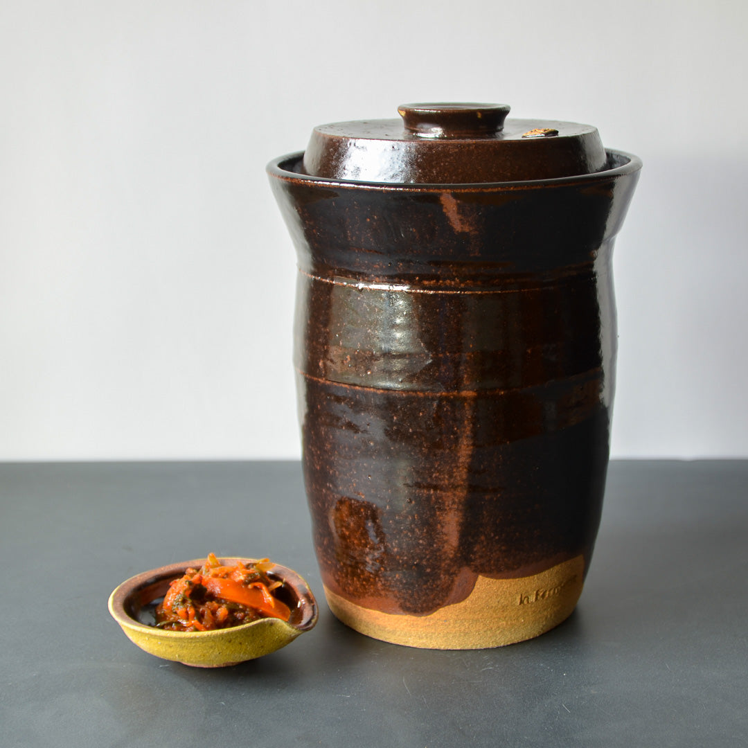 1.5 Gallon Ceramic Fermenting Crock - Earth image