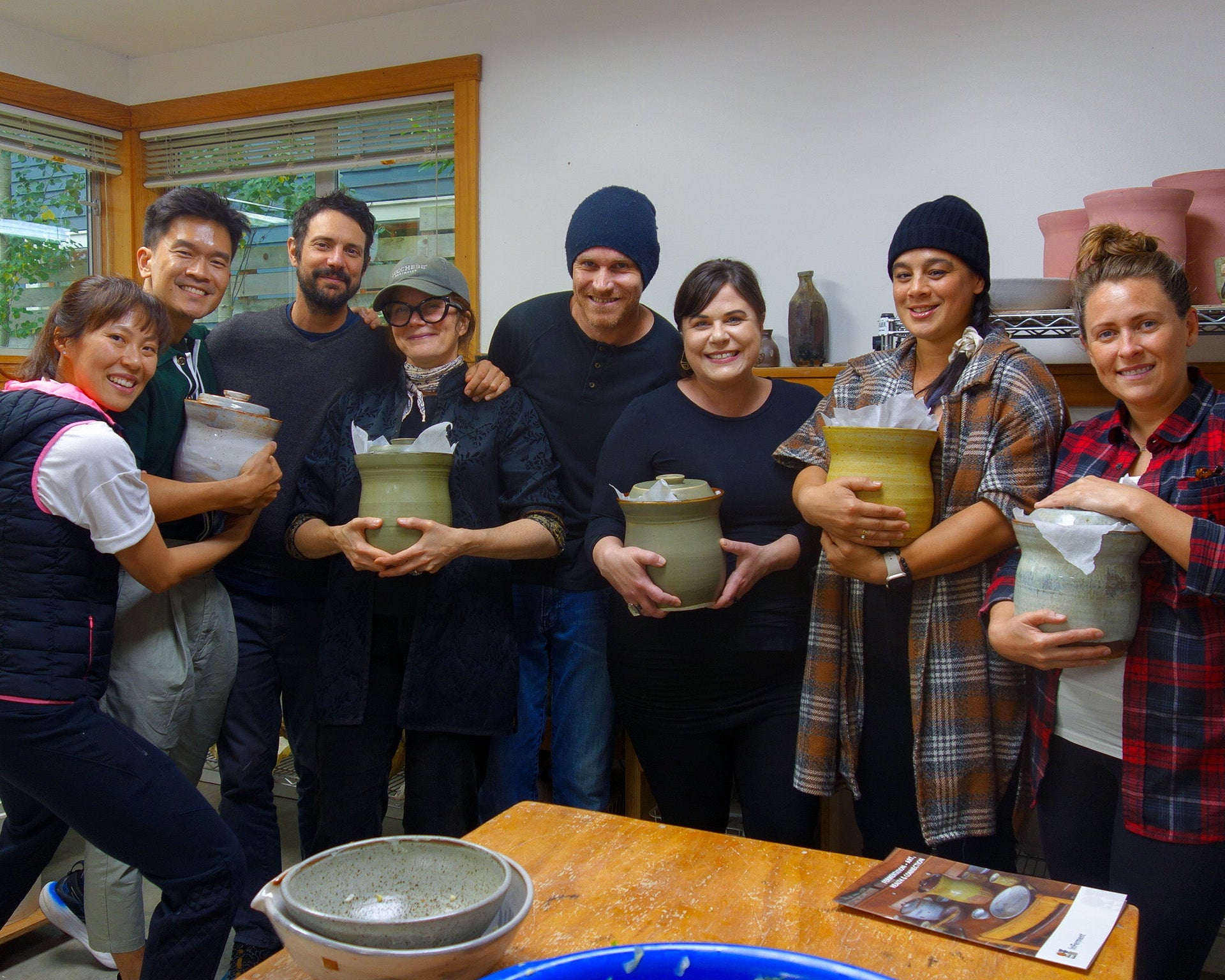 inferment fermented food in water-seal ceramic crock workshop