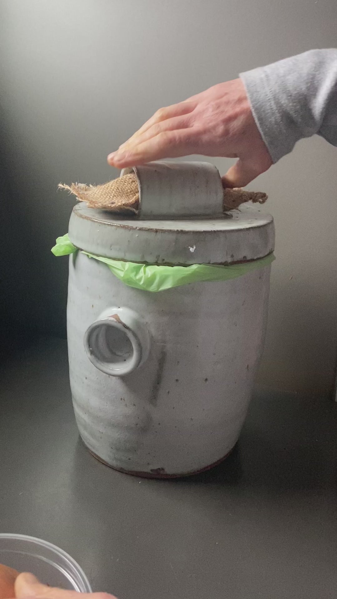 Ceramic Compost Jar with Charcoal bag